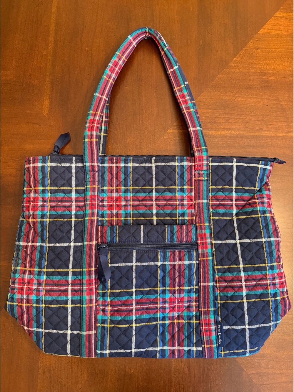 Vera Bradley Tote Shoulder Bag Tartan Plaid Fall/Winter Pockets Double Handles